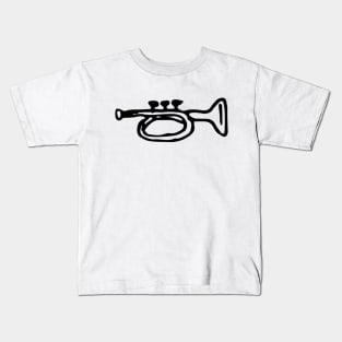 Trumpet Doodle Black Kids T-Shirt